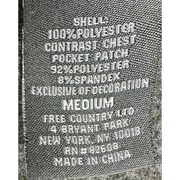 Free Country Fleece Jacket Men M Gray Soft Shell Front Pockets Full Zip - Picture 6 of 14